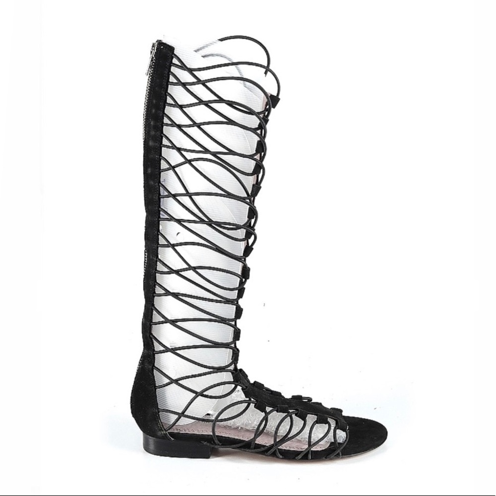 NWB Pilcro And The Letterpress Alisha Gladiator Lace Up Sandals Black Size 6